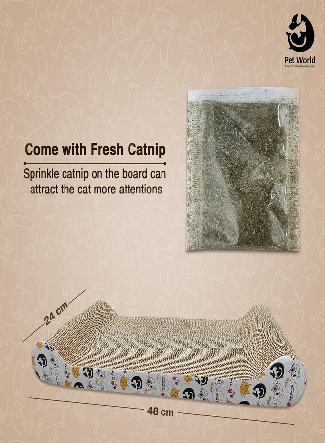 PET WORLD Wide Shallow Cat Scratcher (Large) | Extra-Wide Flat Cardboard Scratch Pad for Cats | Horizontal Lounger | Durable & Eco-Friendly - Image 5